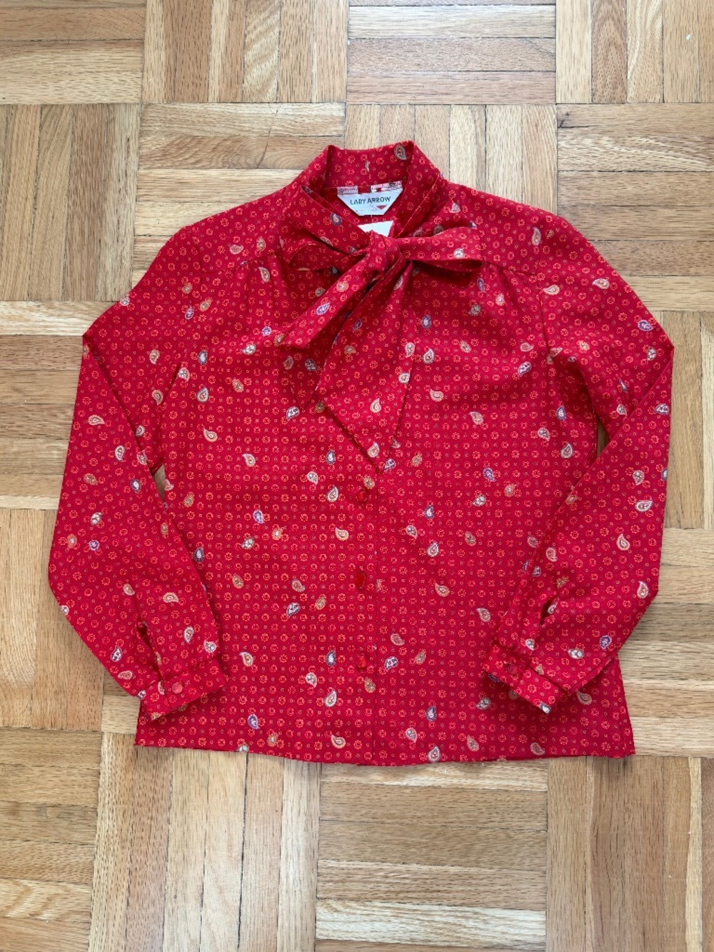 Vintage 1970s bow blouse
